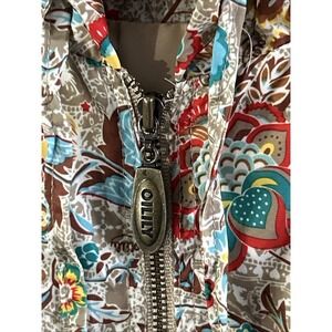 Oilily Women's Lightweight Whimsical Floral Hooded Lined Jacket Small Full Zip‎